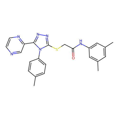 N-(3,5-dimethylphenyl)-2-[[4-(4-methylphenyl)-5-pyrazin-2-yl-1,2,4-triazol-3-yl]sulfanyl]acetamide structure
