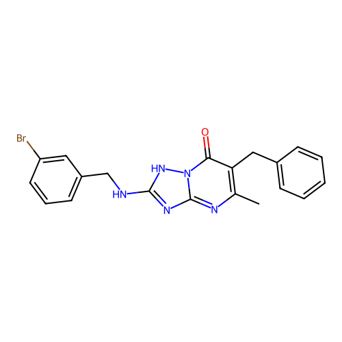 6-Benzyl-2-[(3-bromobenzyl)amino]-5-methyl[1,2,4]triazolo[1,5-a]pyrimidin-7-ol structure