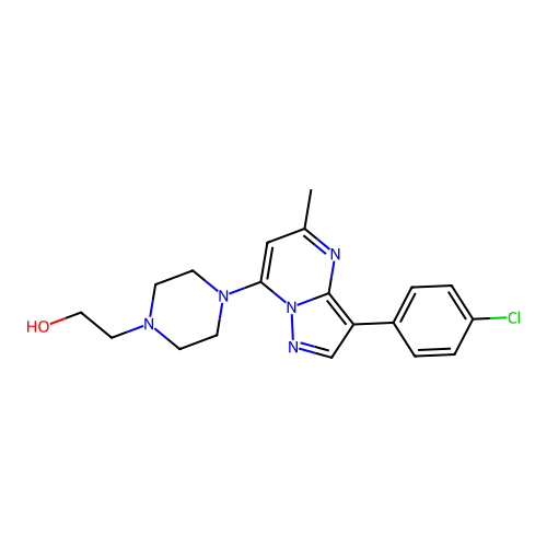 2-(4-(3-(4-chlorophenyl)-5-methylpyrazolo[1,5-a]pyrimidin-7-yl)piperazin-1-yl)ethanol structure