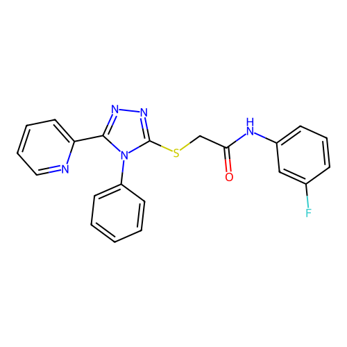 N-(3-fluorophenyl)-2-[(4-phenyl-5-pyridin-2-yl-1,2,4-triazol-3-yl)sulfanyl]acetamide structure