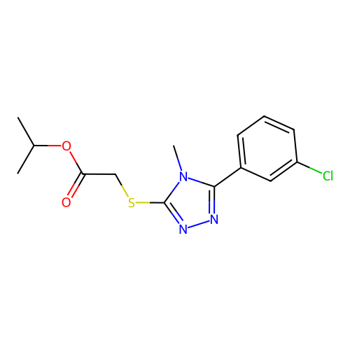Methylethyl 2-[5-(3-chlorophenyl)-4-methyl-1,2,4-triazol-3-ylthio]acetate structure
