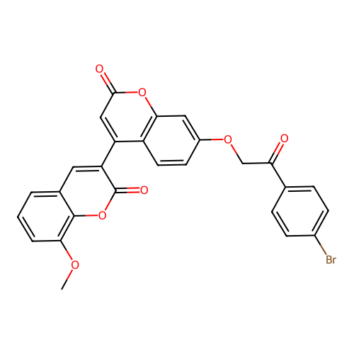 7'-[2-(4-bromophenyl)-2-oxoethoxy]-8-methoxy-2H,2'H-3,4'-bichromene-2,2'-dione structure