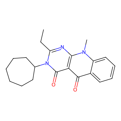 3-Cycloheptyl-2-ethyl-10-methylpyrimido[4,5-b]quinoline-4,5-dione structure
