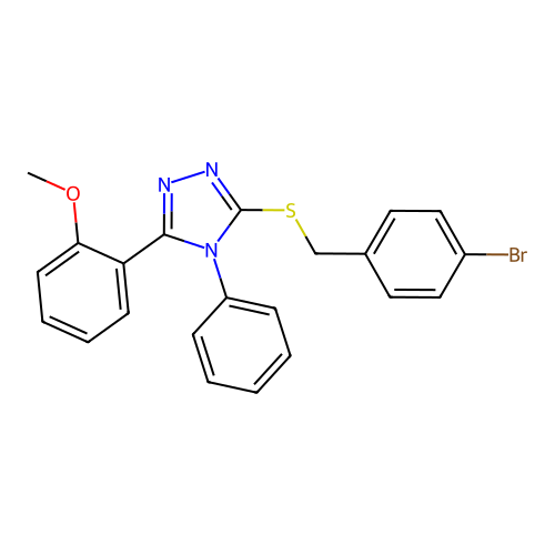 3-[(4-bromobenzyl)sulfanyl]-5-(2-methoxyphenyl)-4-phenyl-4H-1,2,4-triazole structure