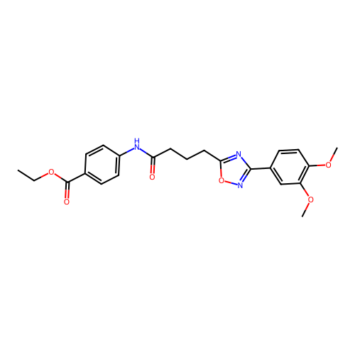 Ethyl 4-[4-[3-(3,4-dimethoxyphenyl)-1,2,4-oxadiazol-5-yl]butanoylamino]benzoate structure