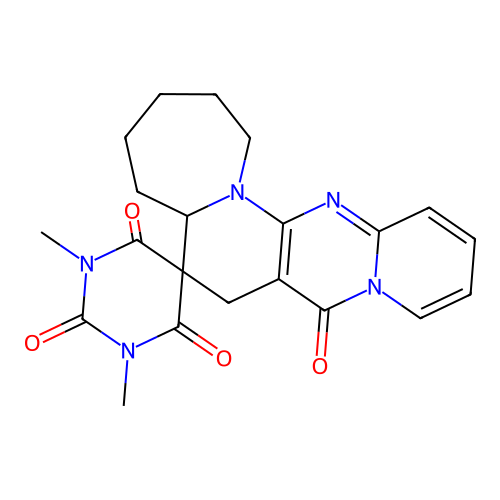1',3'-dimethyl-1,2,3,4,5,5a-hexahydro-1'H-spiro[pyrido[1'',2'':1',2']pyrimido[5',4':5,6]pyrido[1,2-a]azepine-6,5'-pyrimidine]-2',4',6',8(3'H,7H)-tetraone structure