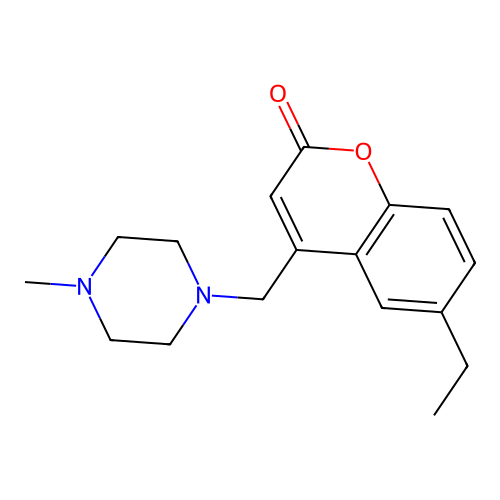 6-ethyl-4-((4-methylpiperazin-1-yl)methyl)-2H-chromen-2-one structure