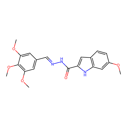 6-methoxy-N'-[(E)-(3,4,5-trimethoxyphenyl)methylidene]-1H-indole-2-carbohydrazide structure