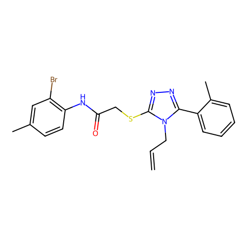 N-(2-bromo-4-methylphenyl)-2-{[5-(2-methylphenyl)-4-(prop-2-en-1-yl)-4H-1,2,4-triazol-3-yl]sulfanyl}acetamide structure