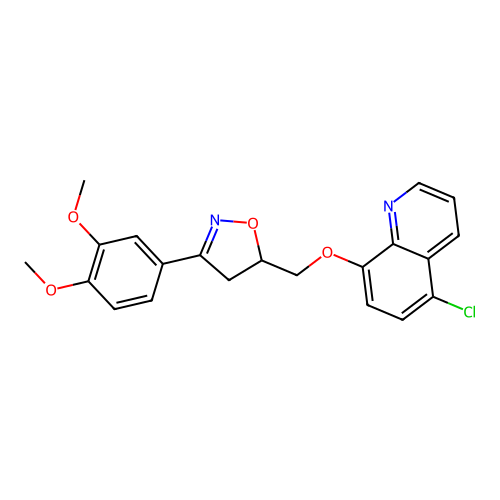 5-Chloro-8-[3-(3,4-dimethoxy-phenyl)-4,5-dihydro-isoxazol-5-ylmethoxy]-quinoline structure
