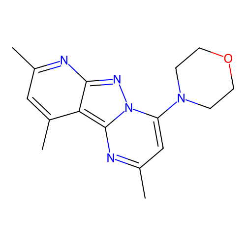 2,8,10-Trimethyl-4-(morpholin-4-yl)pyrido[2',3':3,4]pyrazolo[1,5-a]pyrimidine structure