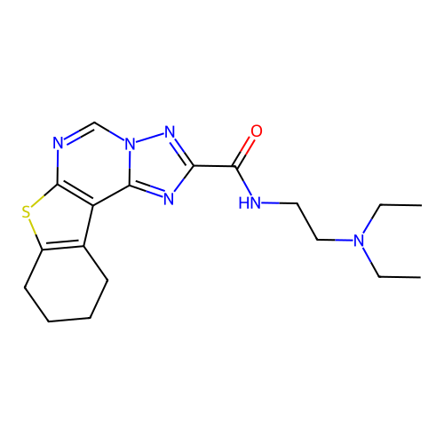 N-(2-(diethylamino)ethyl)-8,9,10,11-tetrahydrobenzo[4,5]thieno[3,2-e][1,2,4]triazolo[1,5-c]pyrimidine-2-carboxamide structure