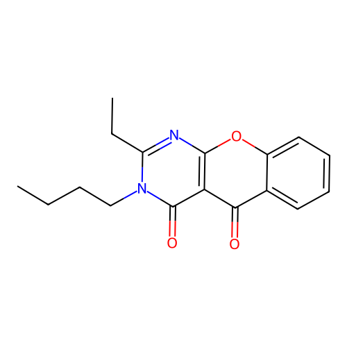 3-butyl-2-ethyl-4H-chromeno[2,3-d]pyrimidine-4,5(3H)-dione structure