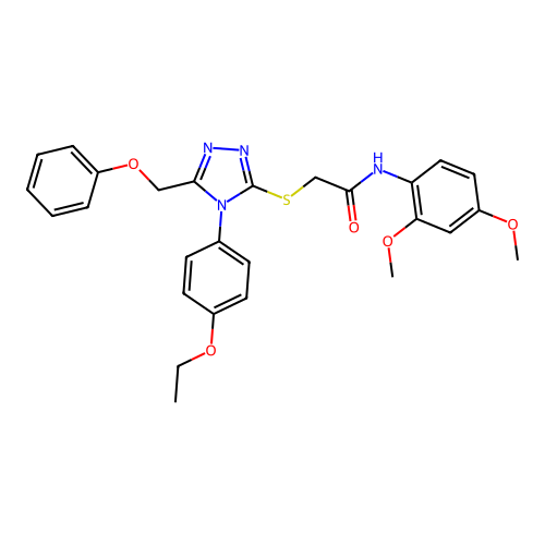 N-(2,4-dimethoxyphenyl)-2-{[4-(4-ethoxyphenyl)-5-(phenoxymethyl)-4H-1,2,4-triazol-3-yl]sulfanyl}acetamide structure