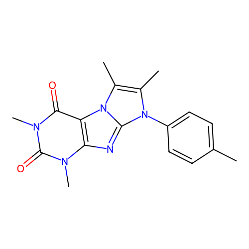 1,3,6,7-tetramethyl-8-(p-tolyl)-1H-imidazo[2,1-f]purine-2,4(3H,8H)-dione structure