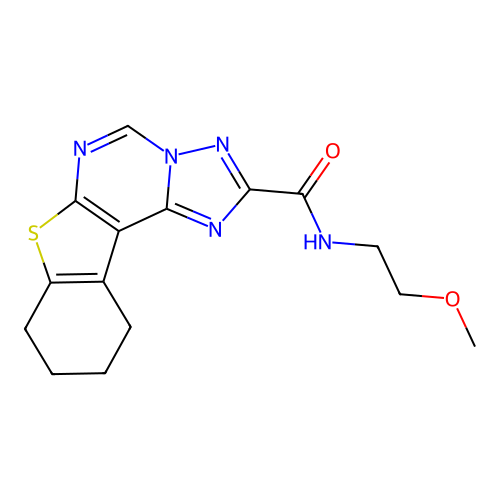 N-(2-methoxyethyl)-8,9,10,11-tetrahydro[1]benzothieno[3,2-e][1,2,4]triazolo[1,5-c]pyrimidine-2-carboxamide structure
