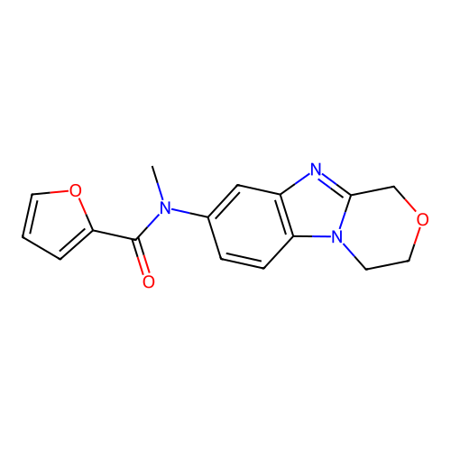 N-(3,4-dihydro-1H-[1,4]oxazino[4,3-a]benzimidazol-8-yl)-N-methylfuran-2-carboxamide structure