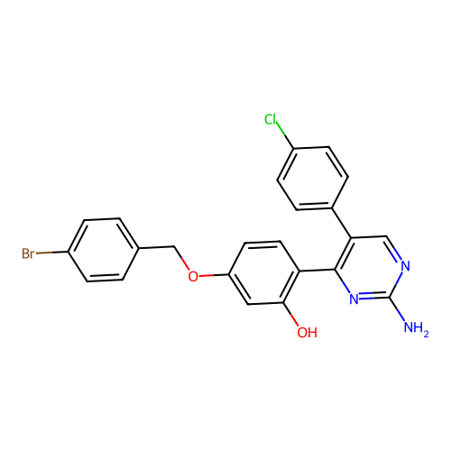 2-[2-Amino-5-(4-chlorophenyl)pyrimidin-4-yl]-5-[(4-bromophenyl)methoxy]phenol structure