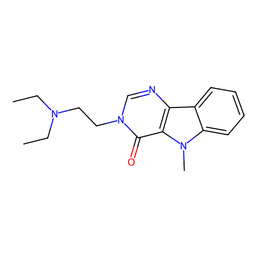 3-[2-(diethylamino)ethyl]-5-methyl-3,5-dihydro-4H-pyrimido[5,4-b]indol-4-one structure