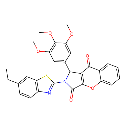 2-(6-ethyl-1,3-benzothiazol-2-yl)-1-(3,4,5-trimethoxyphenyl)-1,2-dihydrochromeno[2,3-c]pyrrole-3,9-dione structure
