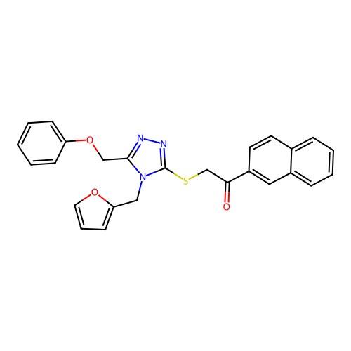 2-((4-(furan-2-ylmethyl)-5-(phenoxymethyl)-4H-1,2,4-triazol-3-yl)thio)-1-(naphthalen-2-yl)ethanone structure