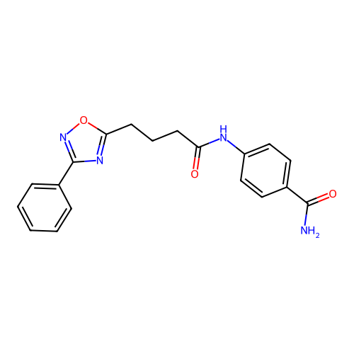4-(4-(3-Phenyl-1,2,4-oxadiazol-5-yl)butanamido)benzamide structure