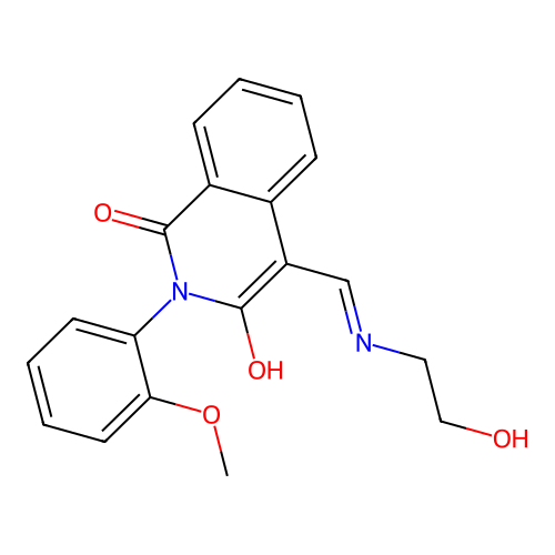 4-[(2-hydroxyethylamino)methylidene]-2-(2-methoxyphenyl)isoquinoline-1,3-dione structure