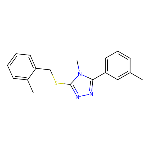 4-Methyl-3-(3-methylphenyl)-5-[(2-methylphenyl)methylsulfanyl]-1,2,4-triazole structure
