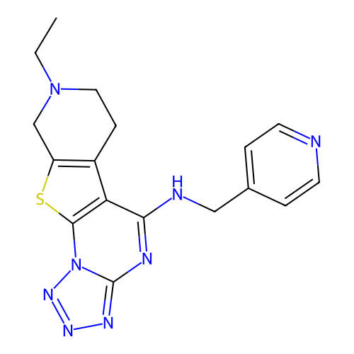 8-ethyl-N-(pyridin-4-ylmethyl)-6,7,8,9-tetrahydropyrido[4',3':4,5]thieno[3,2-e]tetrazolo[1,5-a]pyrimidin-5-amine structure