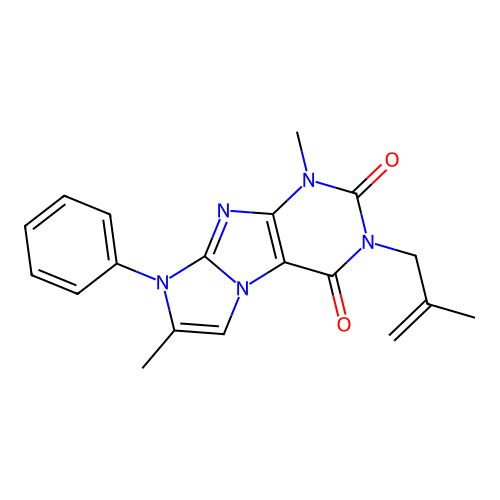 1,7-dimethyl-3-(2-methylallyl)-8-phenyl-1H-imidazo[2,1-f]purine-2,4(3H,8H)-dione structure