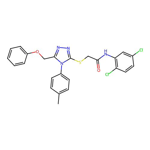 N-(2,5-dichlorophenyl)-2-{[4-(4-methylphenyl)-5-(phenoxymethyl)-4H-1,2,4-triazol-3-yl]sulfanyl}acetamide structure