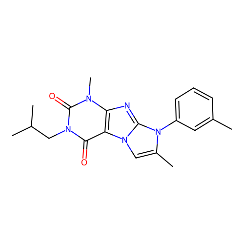 4,7-dimethyl-6-(3-methylphenyl)-2-(2-methylpropyl)purino[7,8-a]imidazole-1,3-dione structure