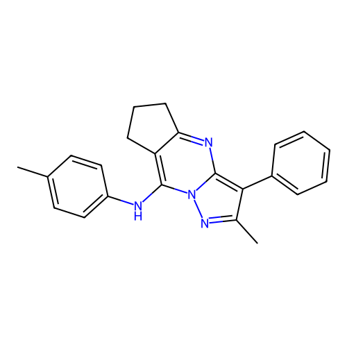 2-methyl-3-phenyl-N-(p-tolyl)-6,7-dihydro-5H-cyclopenta[d]pyrazolo[1,5-a]pyrimidin-8-amine structure