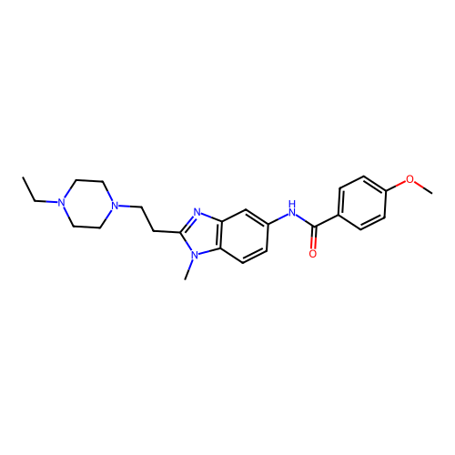 N-[2-[2-(4-ethylpiperazin-1-yl)ethyl]-1-methyl-benzoimidazol-5-yl]-4-methoxy-benzamide structure