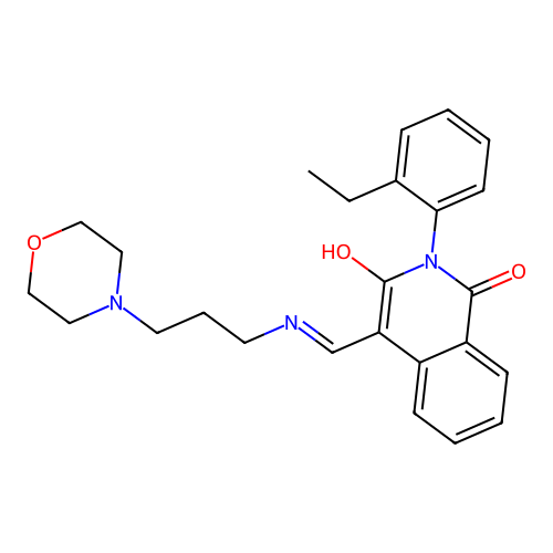 2-(2-ethylphenyl)-4-[(3-morpholin-4-ylpropylamino)methylidene]isoquinoline-1,3-dione structure