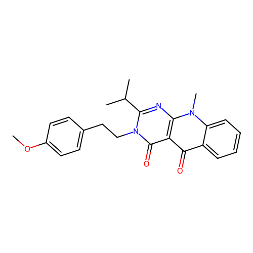 3-[2-(4-methoxyphenyl)ethyl]-10-methyl-2-propan-2-ylpyrimido[4,5-b]quinoline-4,5-dione structure