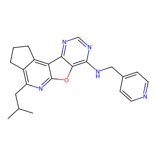 4-(2-methylpropyl)-N-(pyridin-4-ylmethyl)-2,3-dihydro-1H-cyclopenta[4',5']pyrido[3',2':4,5]furo[3,2-d]pyrimidin-7-amine structure