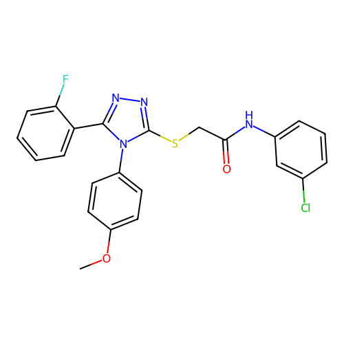 N-(3-chlorophenyl)-2-{[5-(2-fluorophenyl)-4-(4-methoxyphenyl)-4H-1,2,4-triazol-3-yl]sulfanyl}acetamide structure
