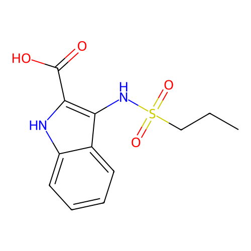 3-[(propylsulfonyl)amino]-1H-indole-2-carboxylic acid structure