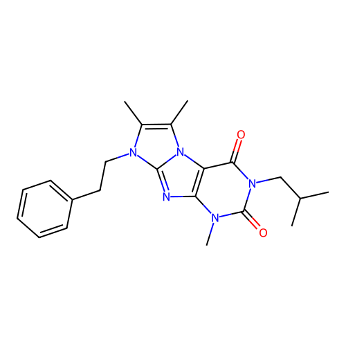 3-Isobutyl-1,6,7-trimethyl-8-phenethyl-1H-imidazo[2,1-f]purine-2,4(3H,8H)-dione structure