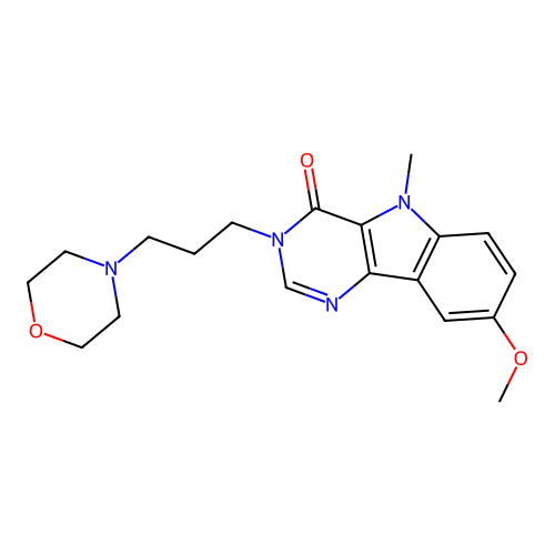 8-Methoxy-5-methyl-3-(3-morpholin-4-ylpropyl)pyrimido[5,4-b]indol-4-one structure