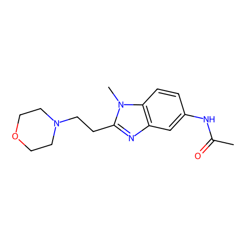 N-{1-methyl-2-[2-(morpholin-4-yl)ethyl]-1H-benzimidazol-5-yl}acetamide structure