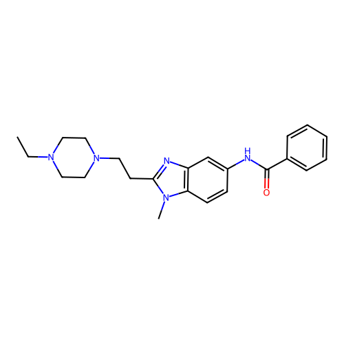 N-{2-[2-(4-ethylpiperazin-1-yl)ethyl]-1-methyl-1H-benzimidazol-5-yl}benzamide structure