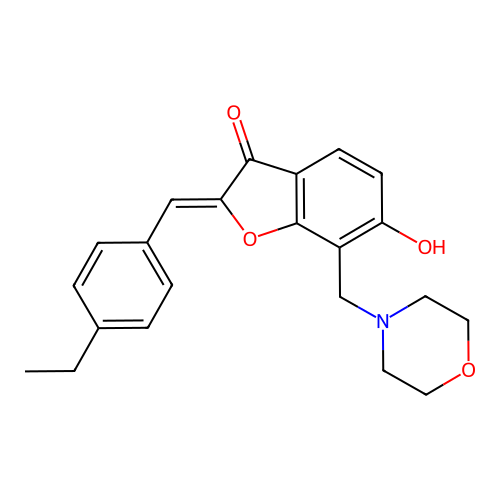 (Z)-2-(4-ethylbenzylidene)-6-hydroxy-7-(morpholinomethyl)benzofuran-3(2H)-one structure