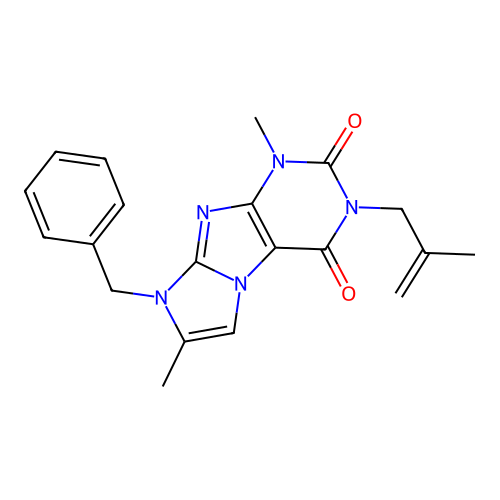 8-benzyl-1,7-dimethyl-3-(2-methylprop-2-en-1-yl)-1H-imidazo[2,1-f]purine-2,4(3H,8H)-dione structure