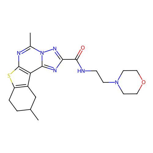 5,10-dimethyl-N-(2-morpholinoethyl)-8,9,10,11-tetrahydrobenzo[4,5]thieno[3,2-e][1,2,4]triazolo[1,5-c]pyrimidine-2-carboxamide structure