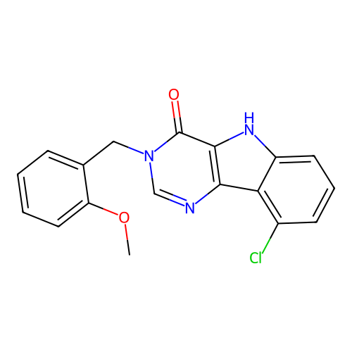 9-chloro-3-(2-methoxybenzyl)-3,5-dihydro-4H-pyrimido[5,4-b]indol-4-one structure