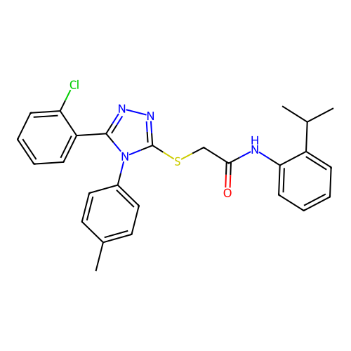 2-{[5-(2-chlorophenyl)-4-(4-methylphenyl)-4H-1,2,4-triazol-3-yl]sulfanyl}-N-[2-(propan-2-yl)phenyl]acetamide structure