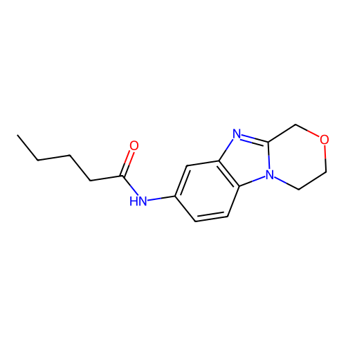 N-(3,4-dihydro-1H-[1,4]oxazino[4,3-a]benzimidazol-8-yl)pentanamide structure