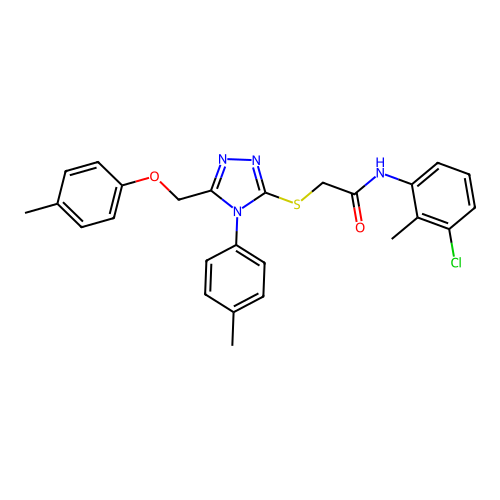 N-(3-chloro-2-methylphenyl)-2-((4-(p-tolyl)-5-((p-tolyloxy)methyl)-4H-1,2,4-triazol-3-yl)thio)acetamide structure